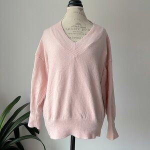 V neck pink sweater